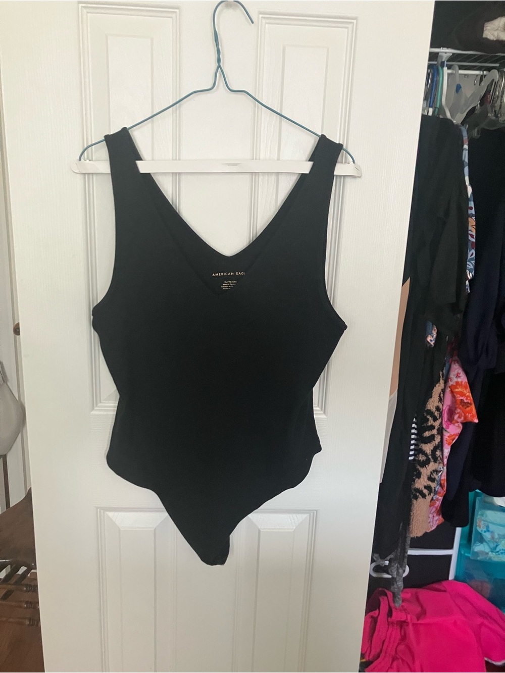 American Eagle Black V Neck Bodysuit